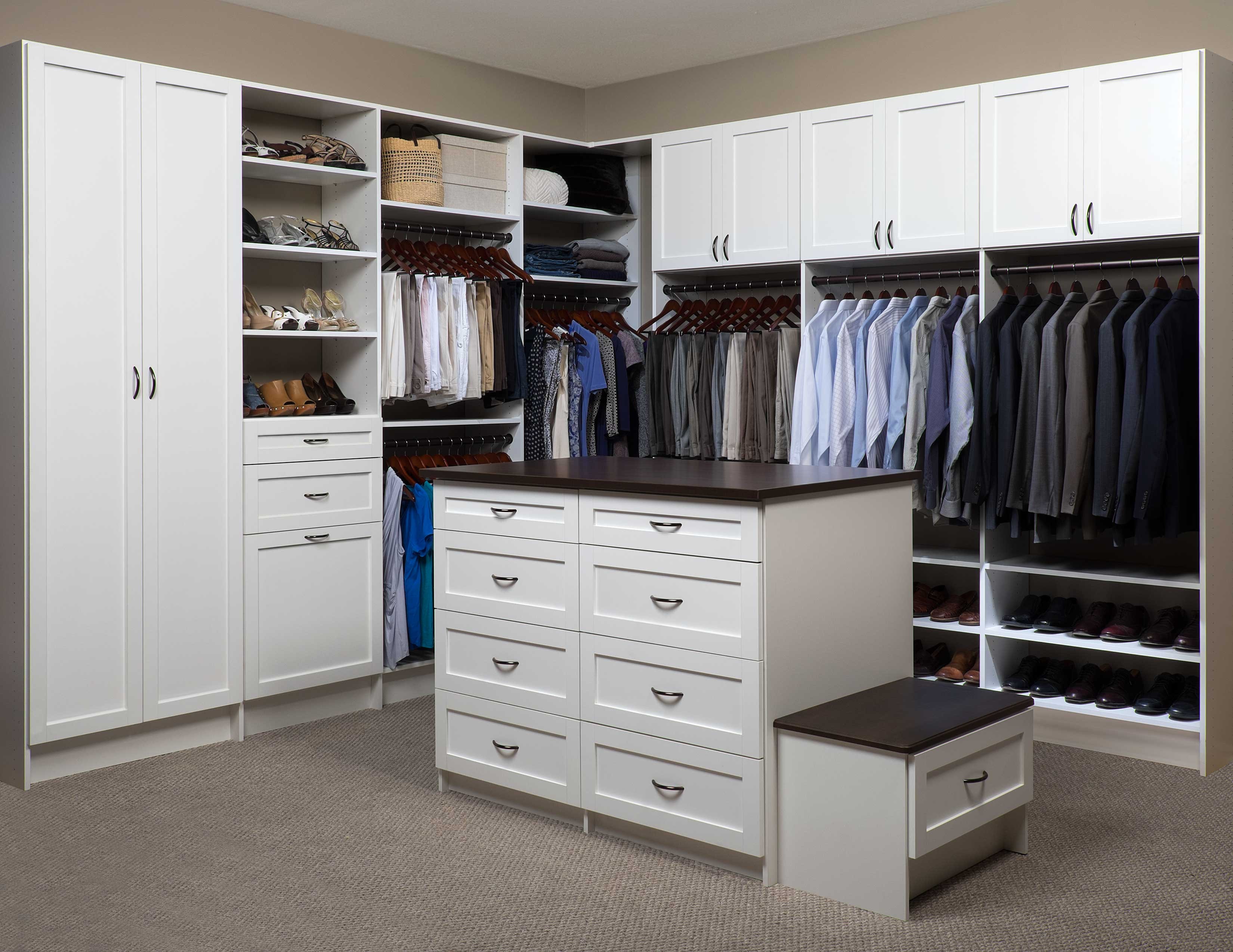 White Shaker Walk-In with Island