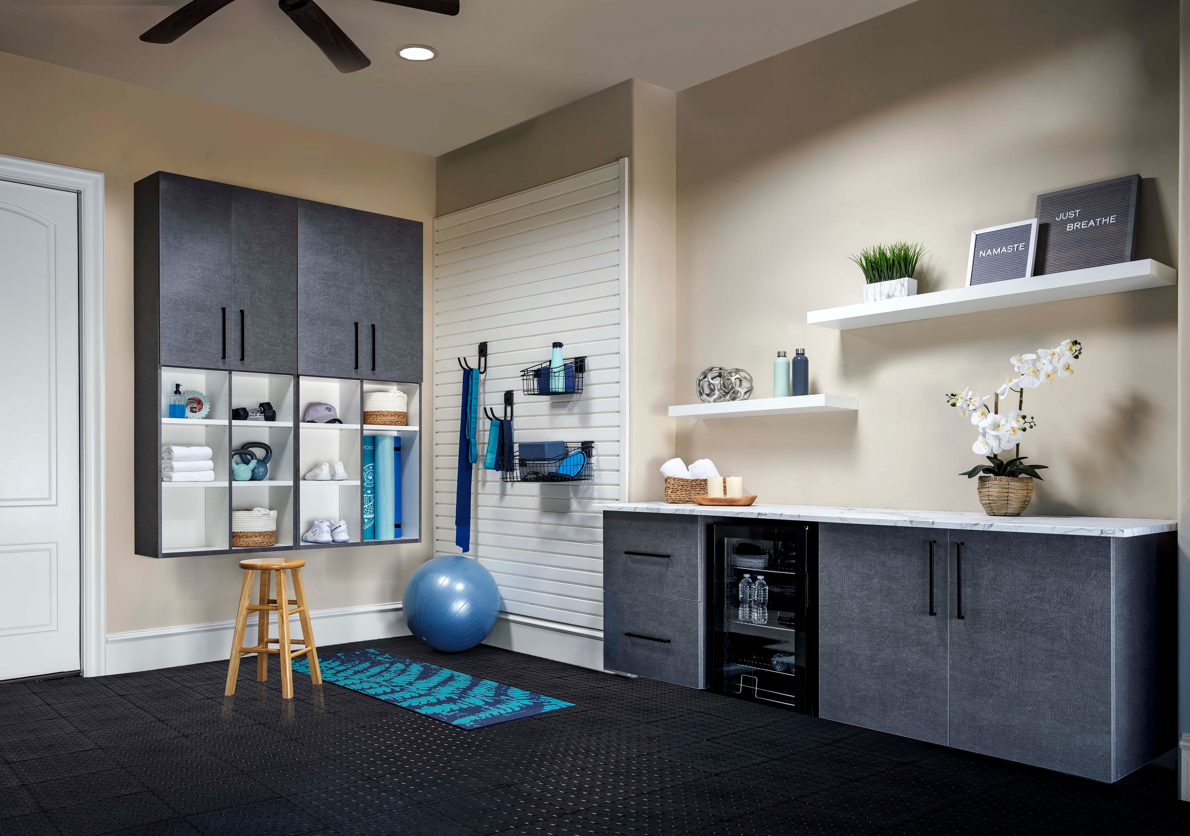 Pewter Cabinets — Yoga & Fitness Studio